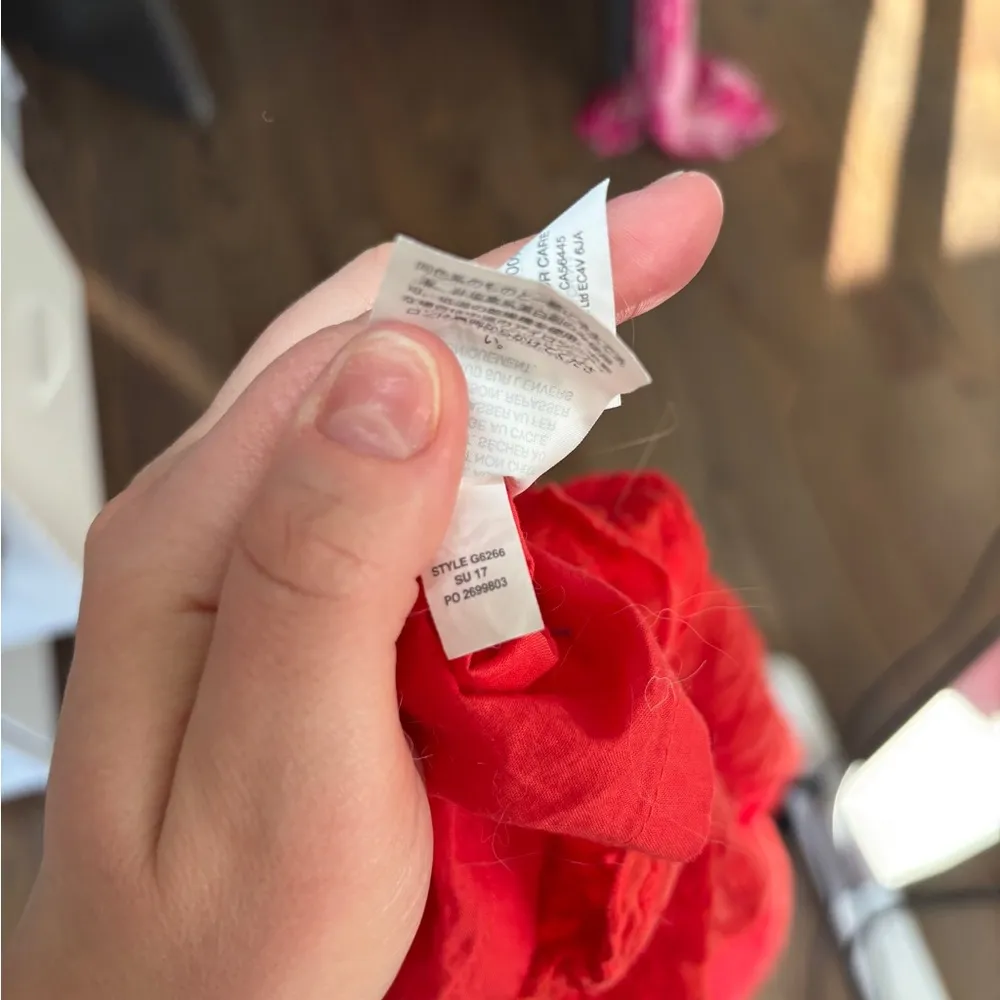 J Crew Coral Red Eyelet Double Strap 100% Cotton Midi Dress Size 10‎ - Image 8