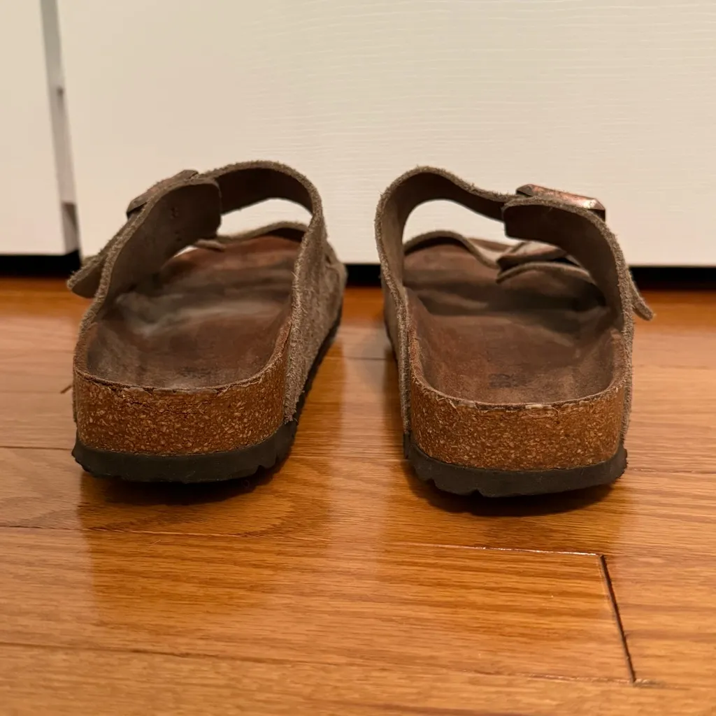 Birkenstock Arizona Soft Footbed Sandals in Taupe Suede - Image 7