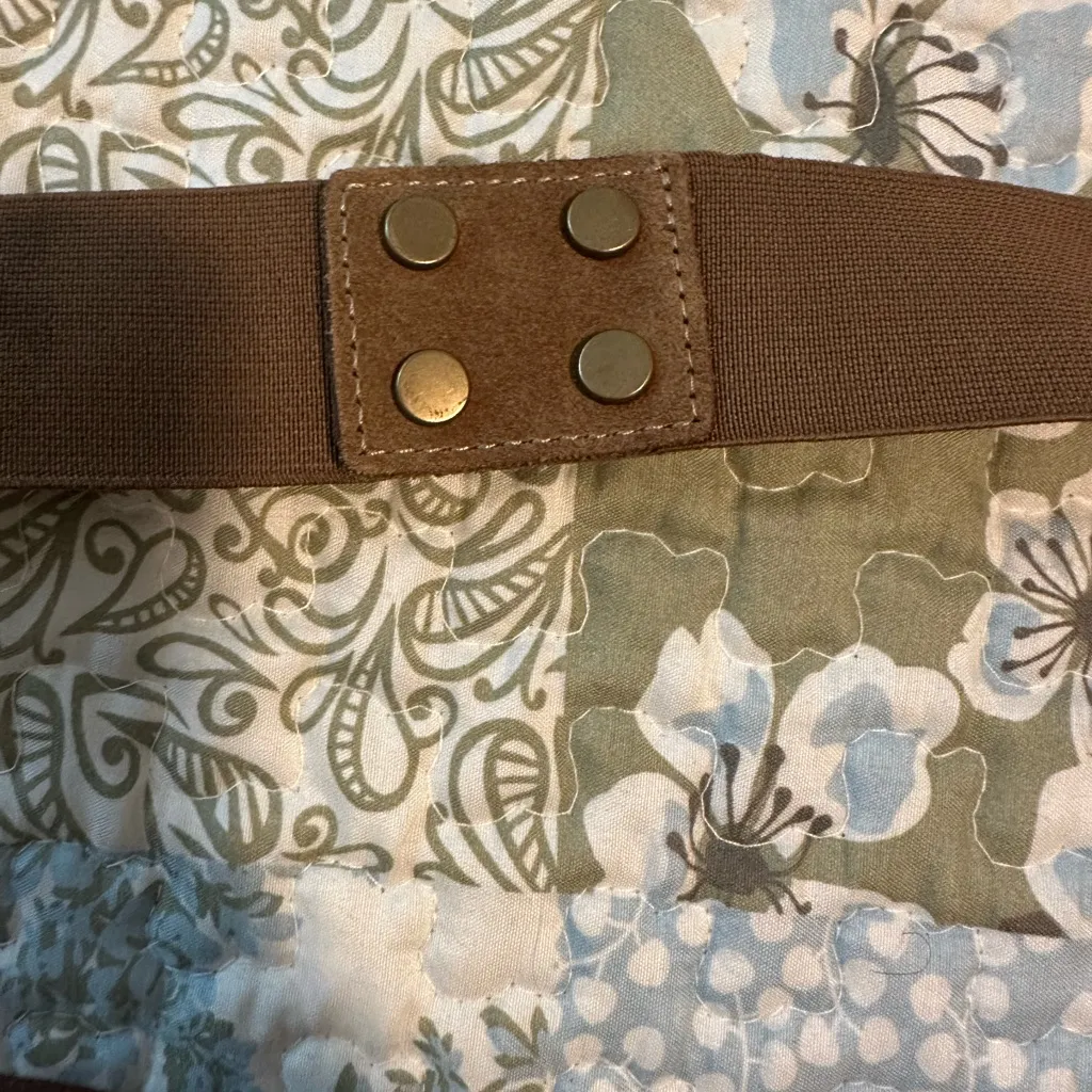 Brown faux leather beaded belt with blue and green details. Fairycore, boho vibe - Image 3