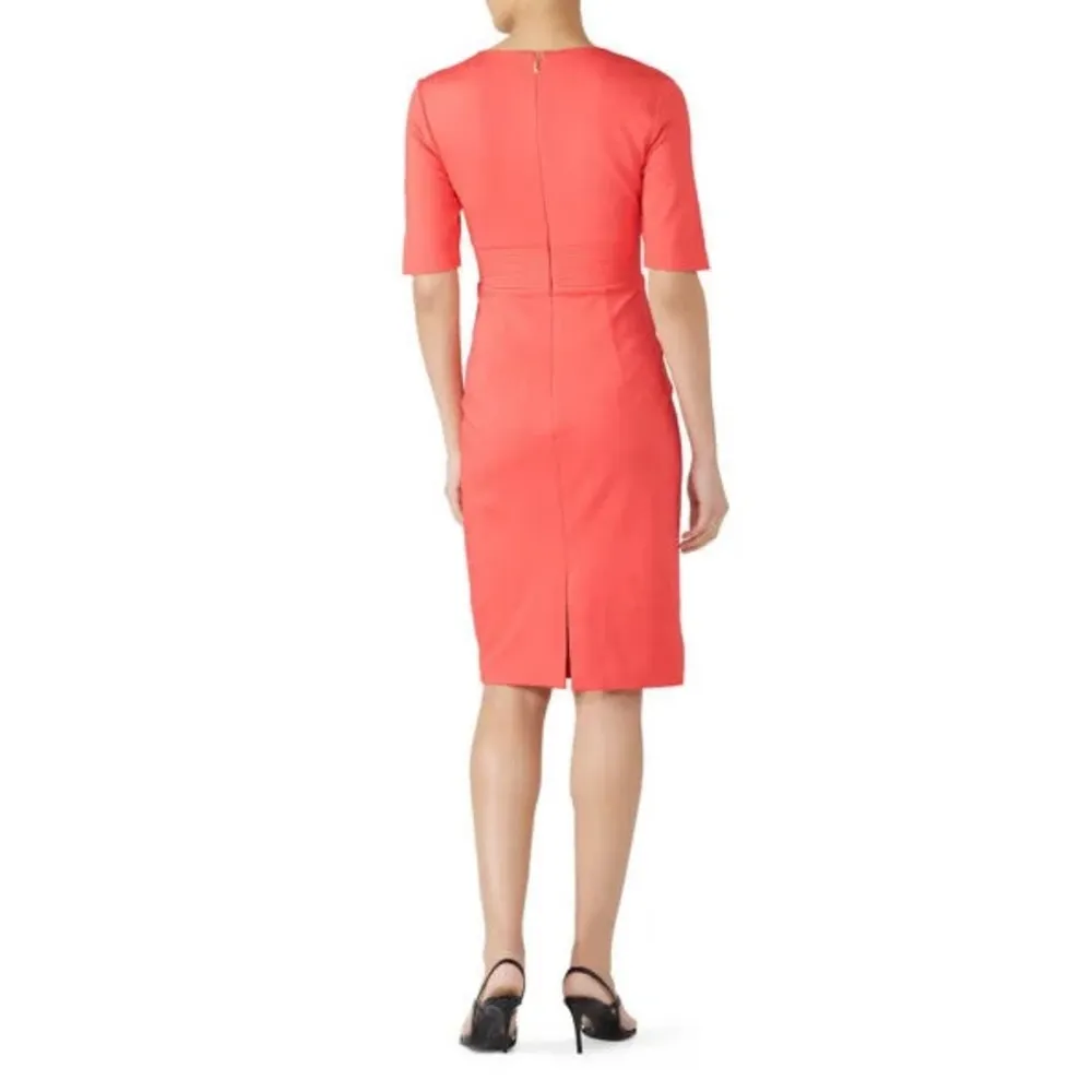 Trina Turk Red Sheath Mini Dress V-Neck Short Sleeve - Image 2