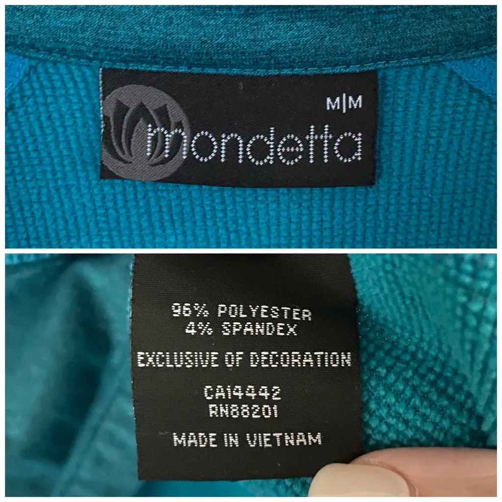 MondettaTeal Blue Athletic Jacket 1/4 Zip Pullover Women's Size Medium - Image 8