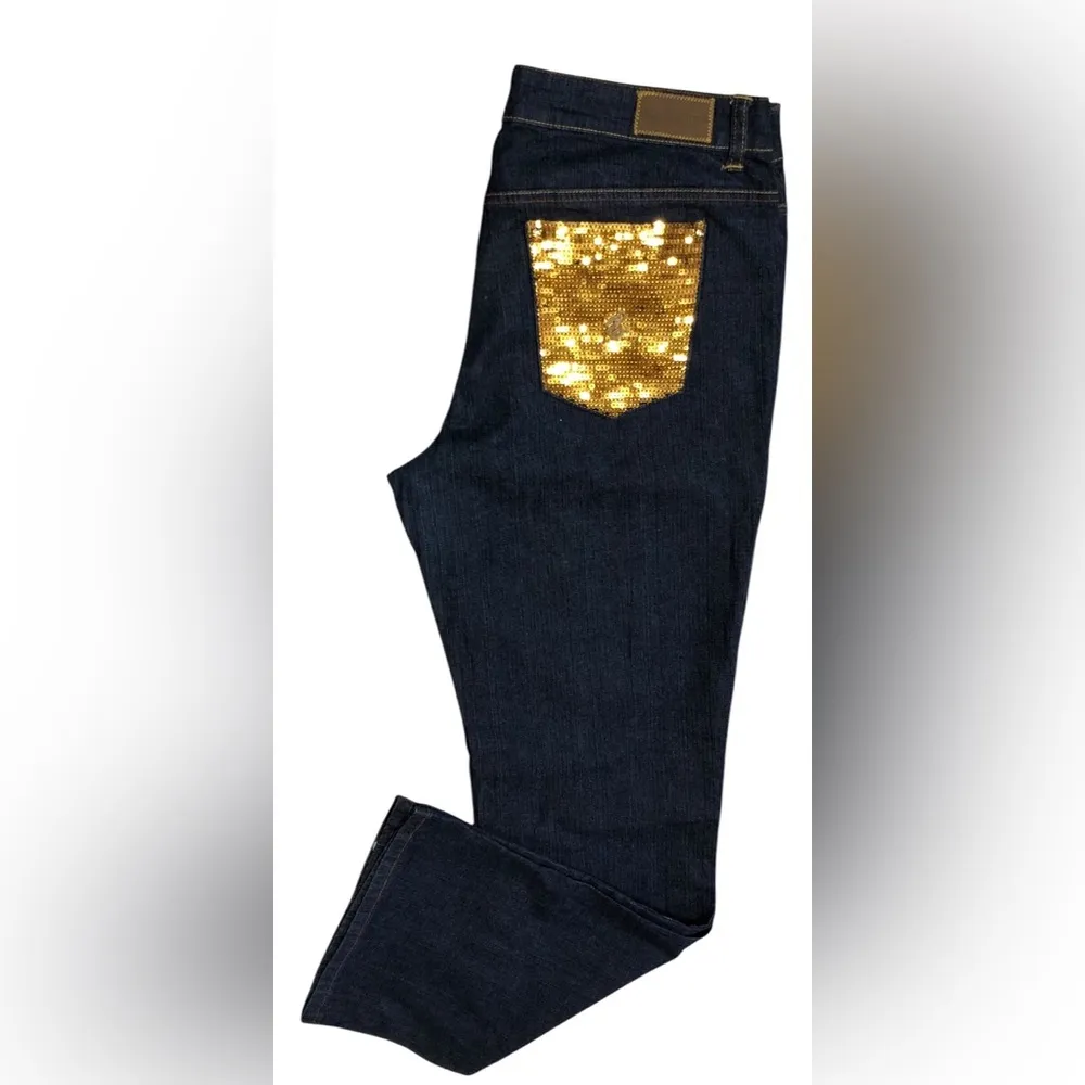 Vintage ROCA Wear Woman’s Jeans with Gold Sequin Pockets - Image 8