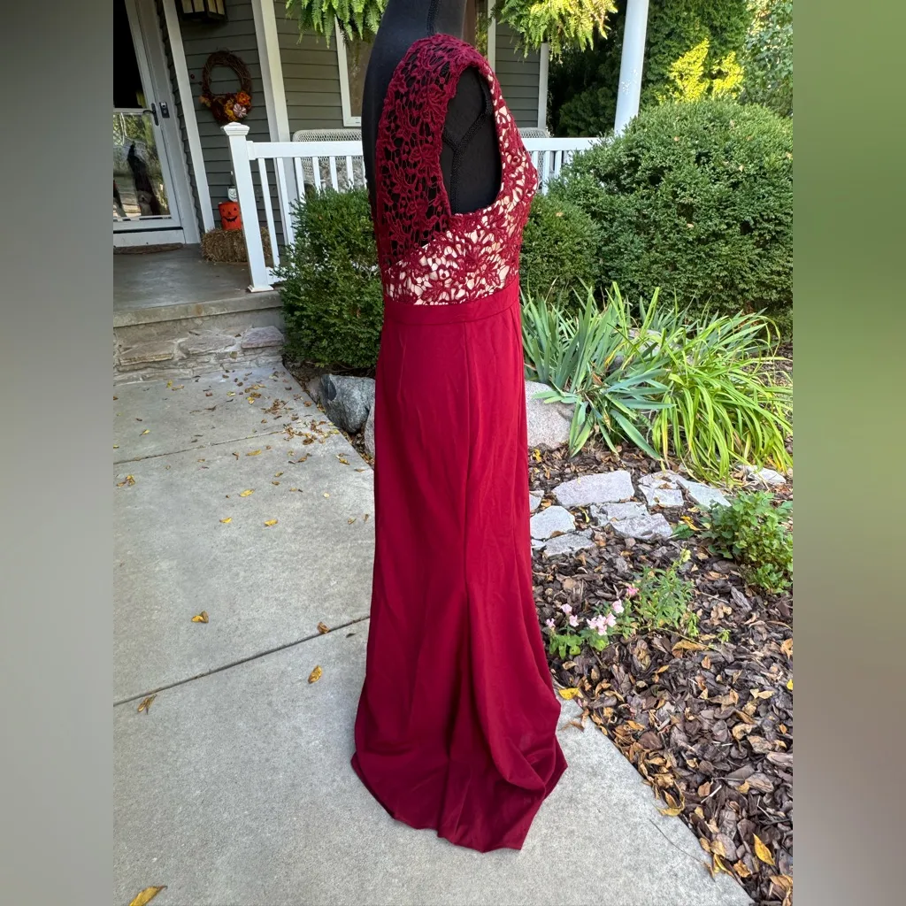 Saved by the Dress Burgundy Lace Maxi Dress - Image 8
