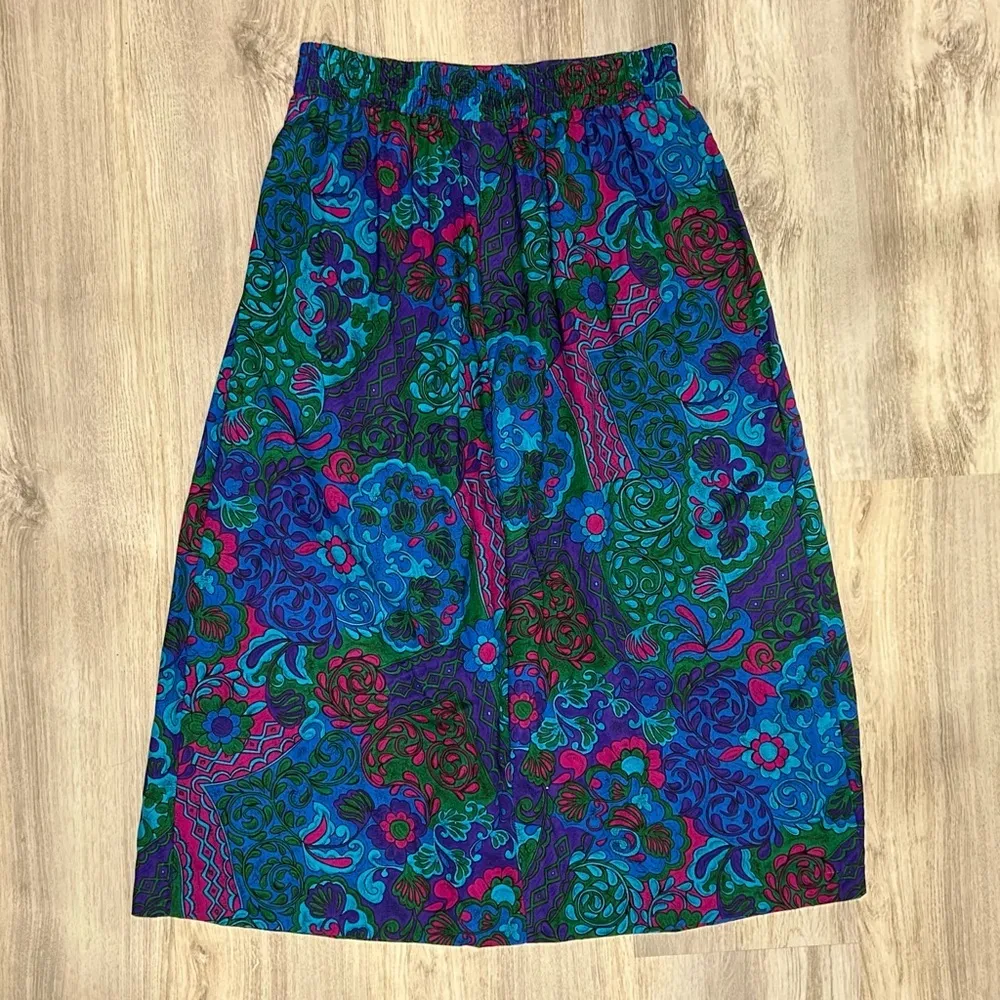 Vintage Norton McNaughton Colorful Jewel Tone Paisley Skirt USA Made Size 12 - Image 6