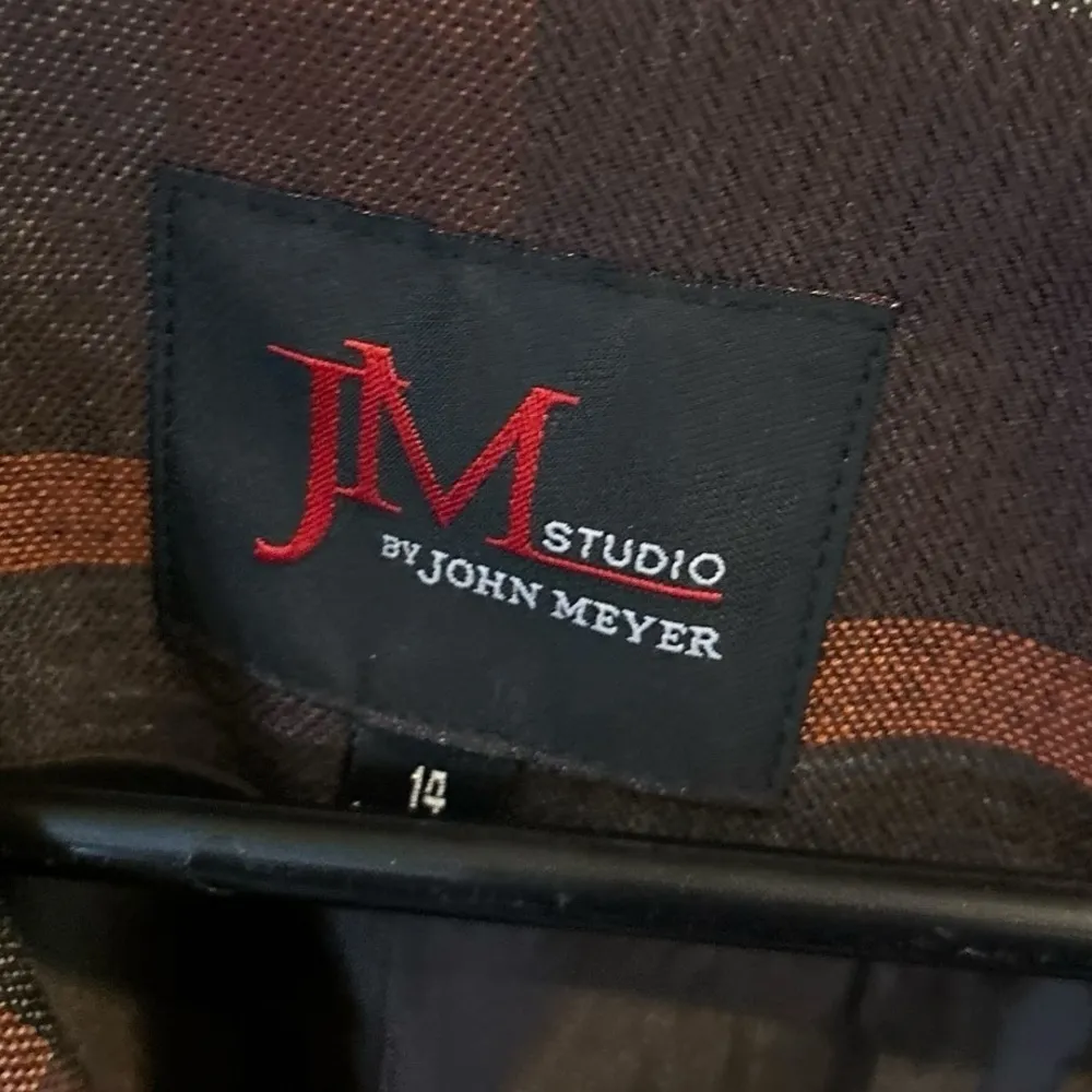 NWT JM Studio plaid Jacket‎ Sz 14 blazer only Orange - Image 8