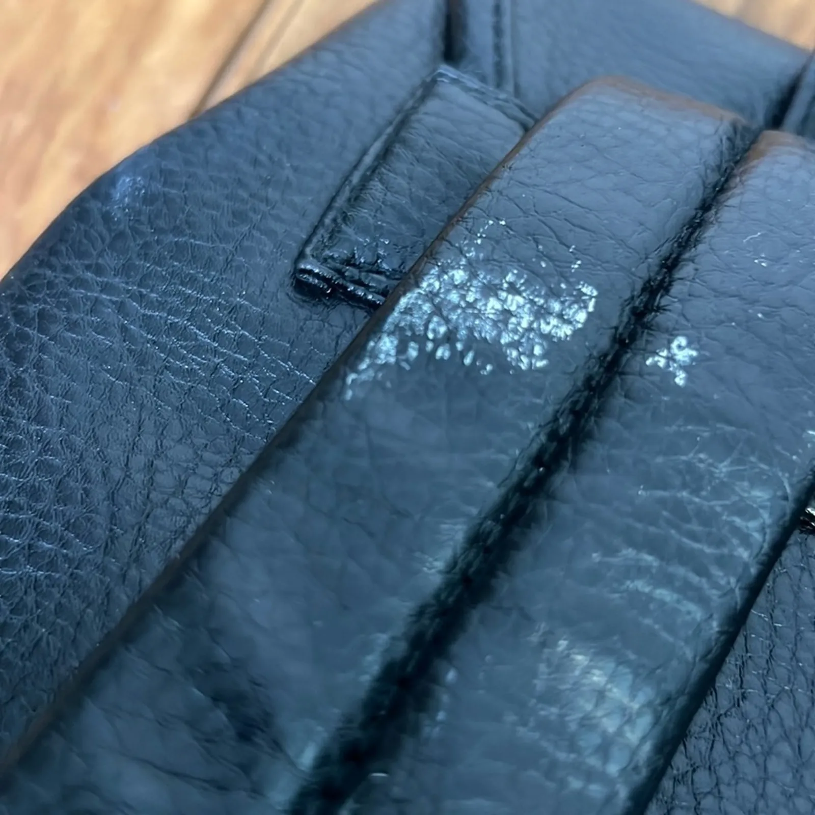 Vintage 90s Mickey Mouse large black leather backpack Disney - Image 3