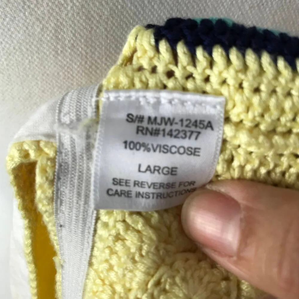 May & July Women's Boho Festival Yellow Crochet Crop Bra Top Size Large - Image 5