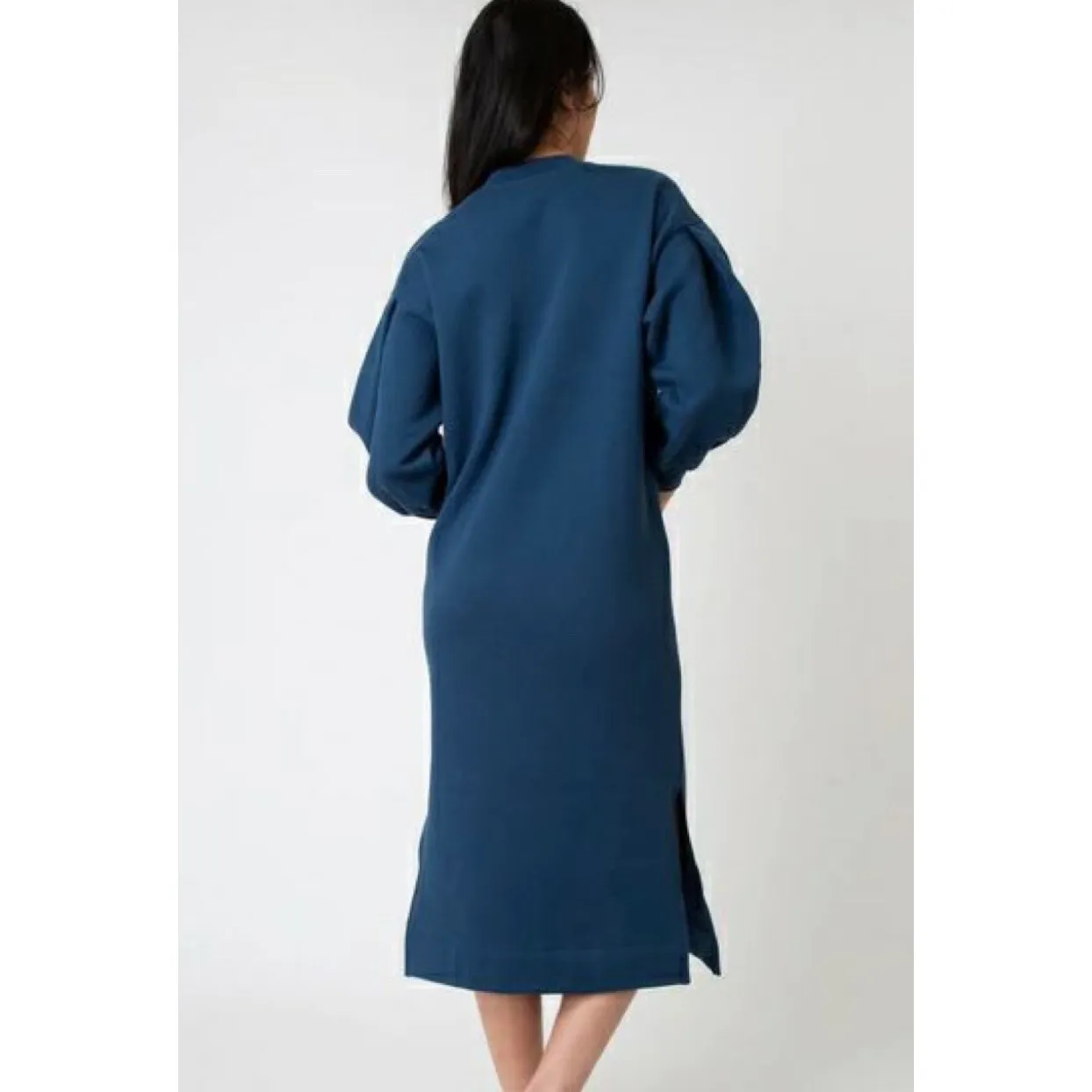 Ann Mashburn Carminia Sweatshirt Midi Dress Grey Marine Fleece Size Small - Image 2