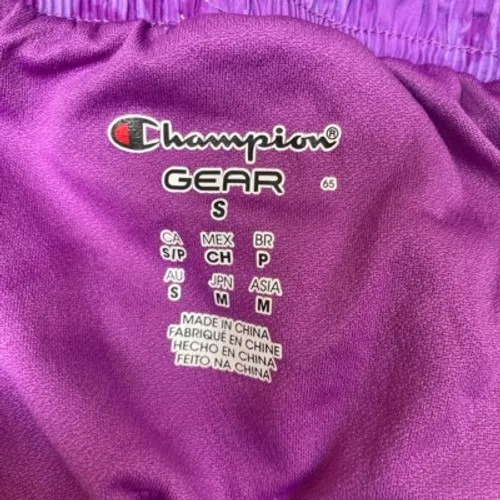 Champion Running Shorts Womens Small Purple Camo Built-in Briefs Pocket Elastic - Image 6