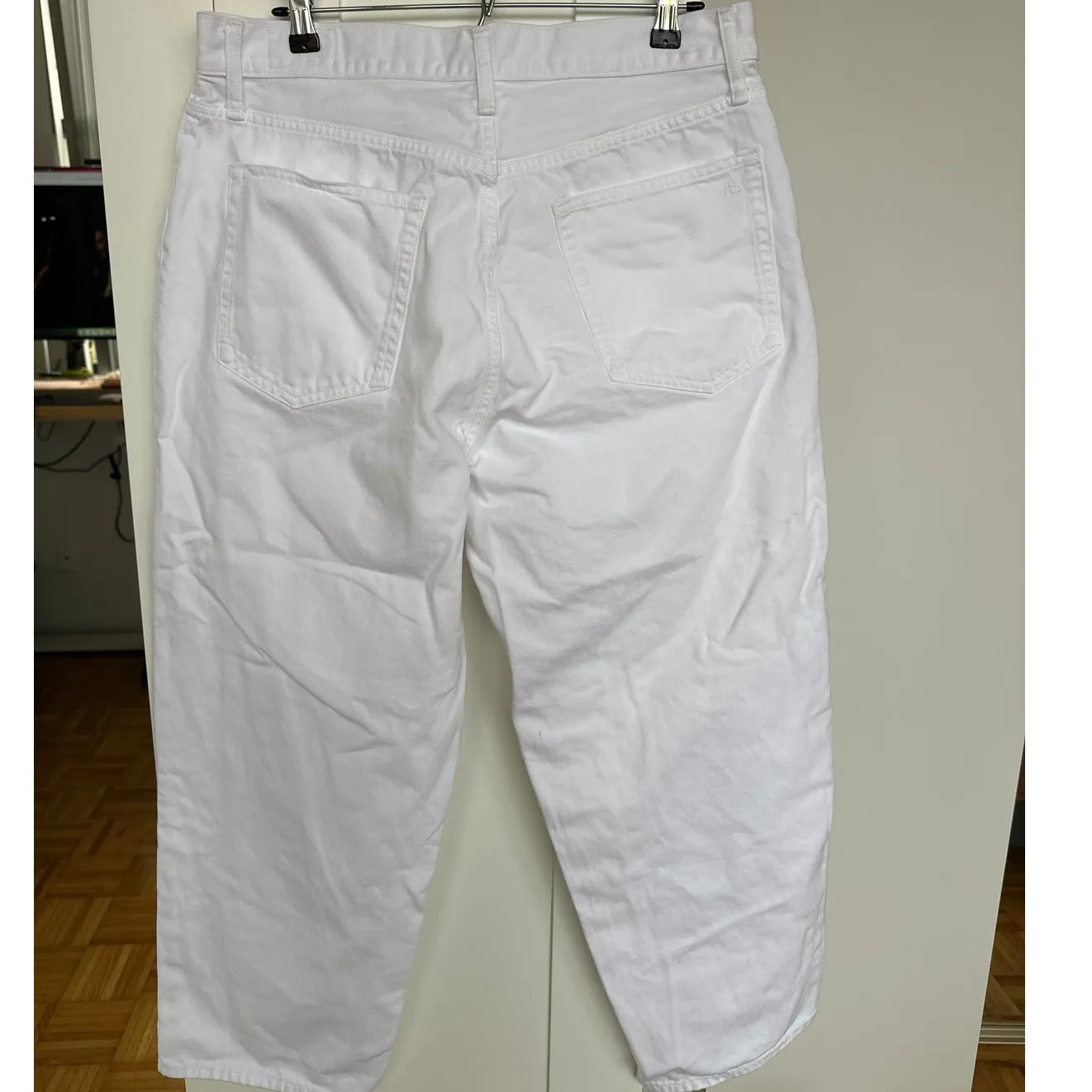 rag & bone Women's White Wide Leg Denim Jeans,Size 34, EUC - Image 2