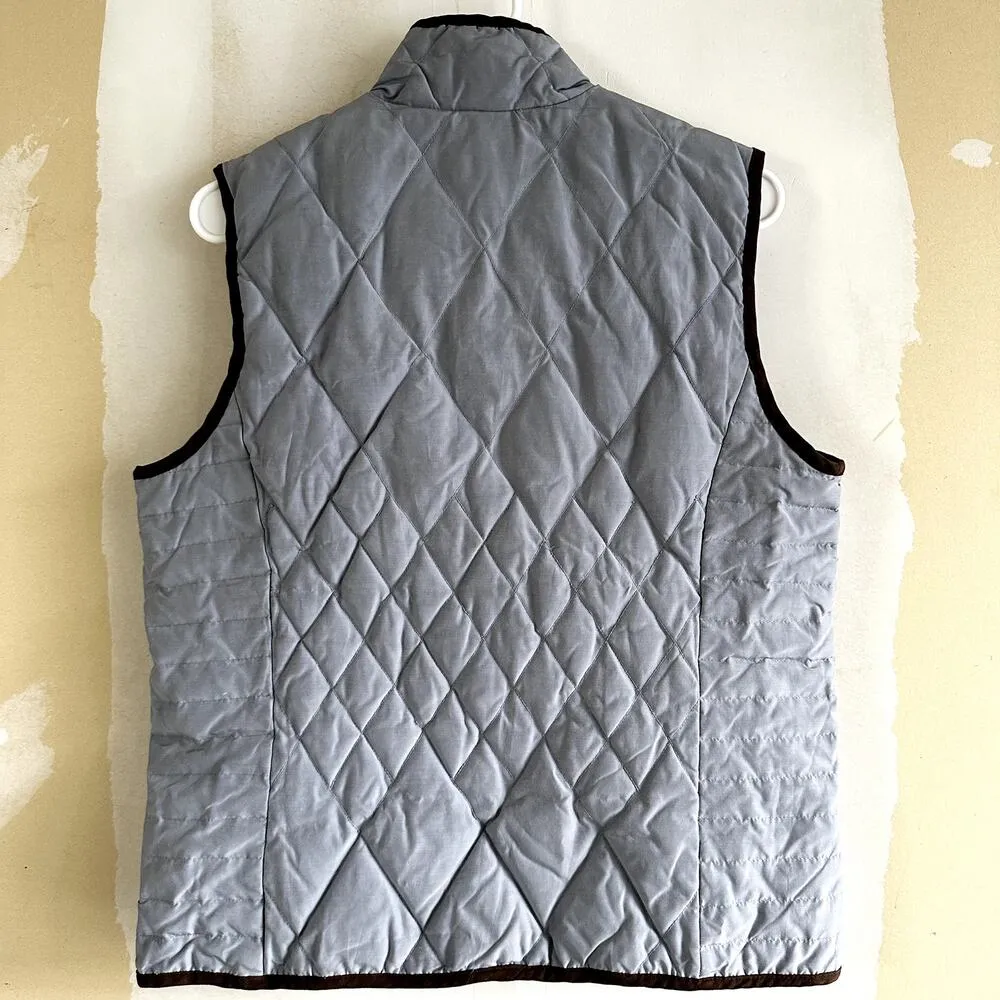 Outback Trading Down & Country Quilted Vest Jacket Zip Up Lined Western Gray M Size M - Image 4