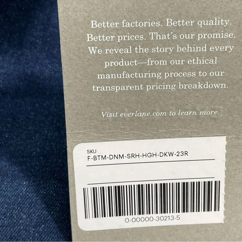 NWT Everlane High Rise Skinny Jeans Size 23 in‎ Dark Blue Wash Denim - Image 8
