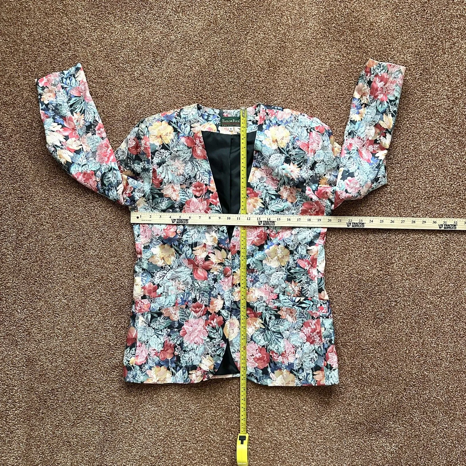 VTG Tailor Flex Blazer Women’s 8 Floral Iridescent - Image 6