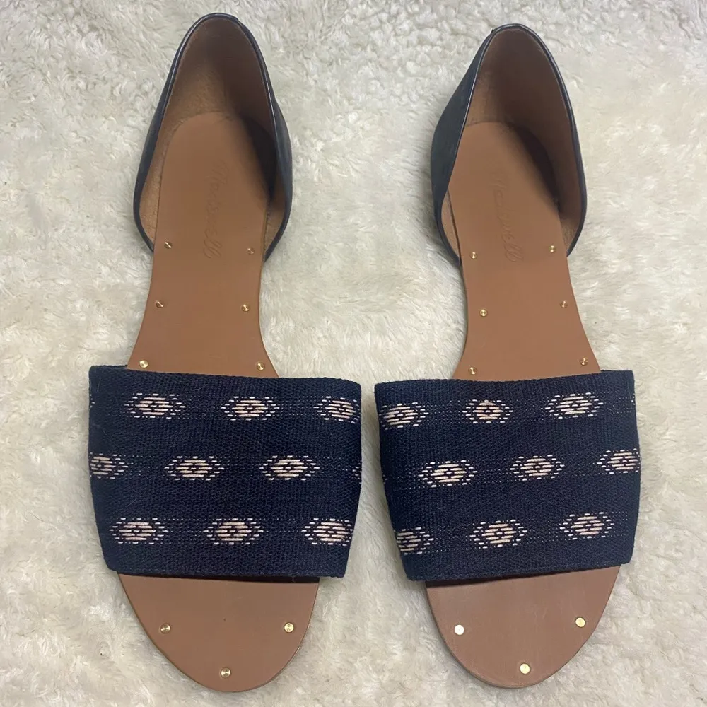 Madewell  Thea Sandal Diamond Stitch Blue Size 7 - Image 3