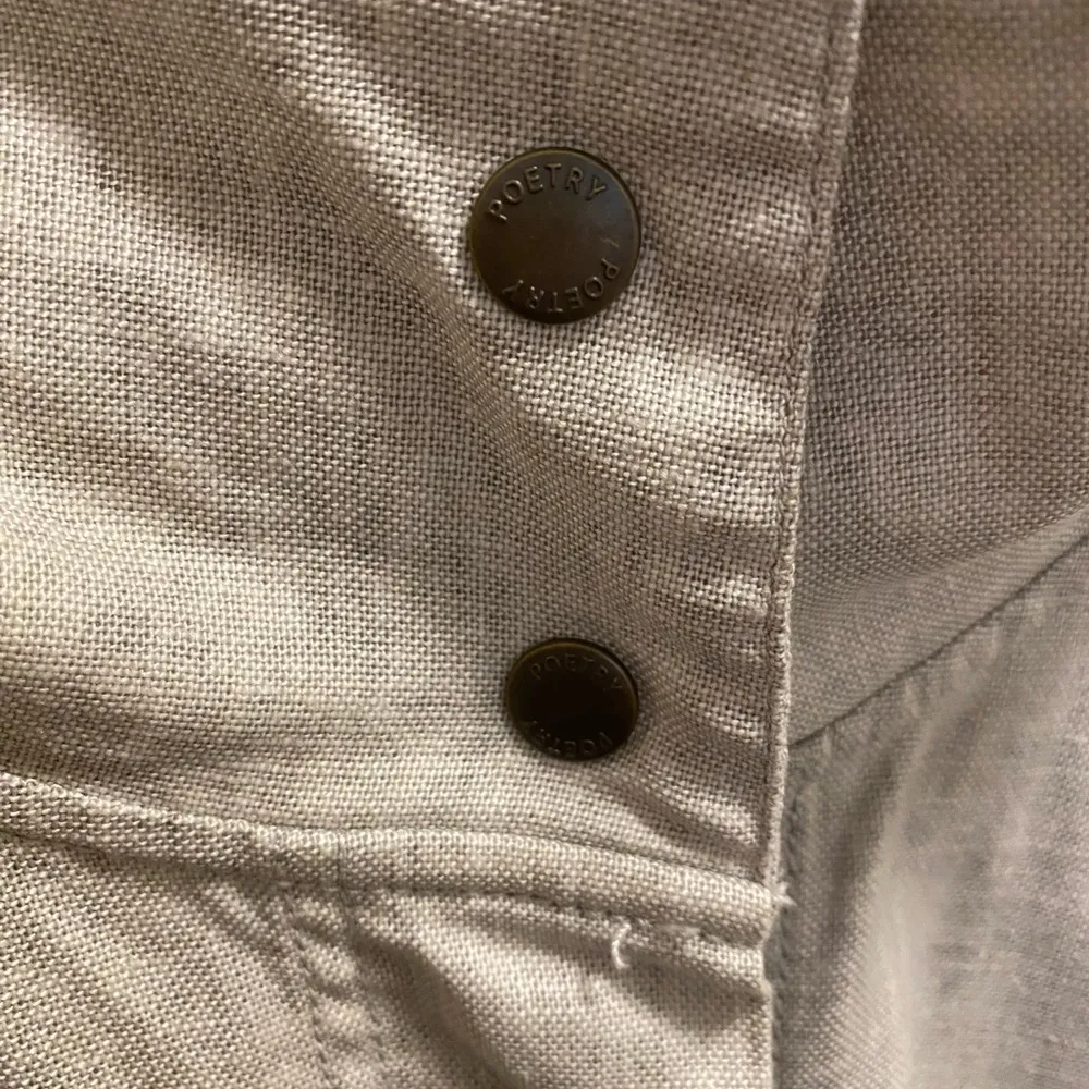 Poetry Viscose Linen Blend Utility Beige Jacket Size 8/10 - Image 10