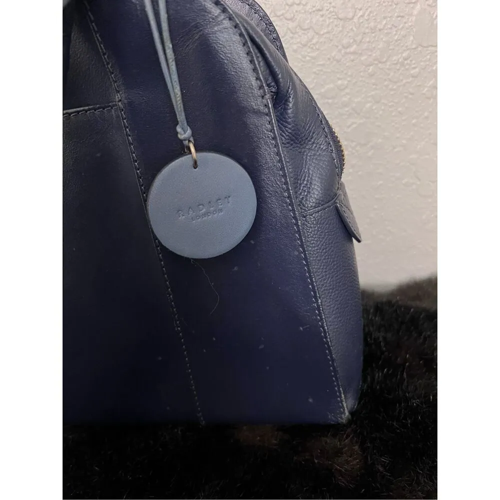 RADLEY LONDON "Millbank" Ink Blue Leather Zip Zip Shoulder Tote Bag - Image 4