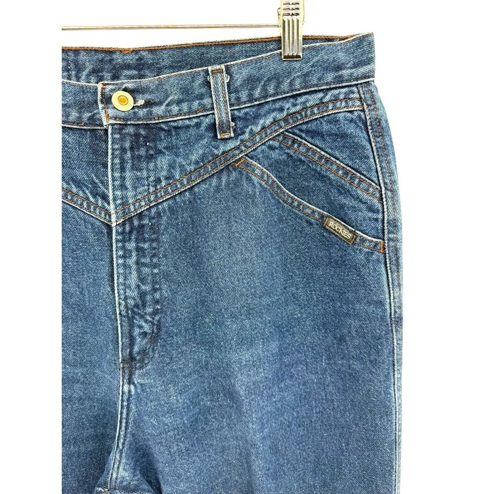 Vintage Rocky Mountain Jeans Women's 15/16 Mom 34X28 Bareback Blue Denim Western - Image 3