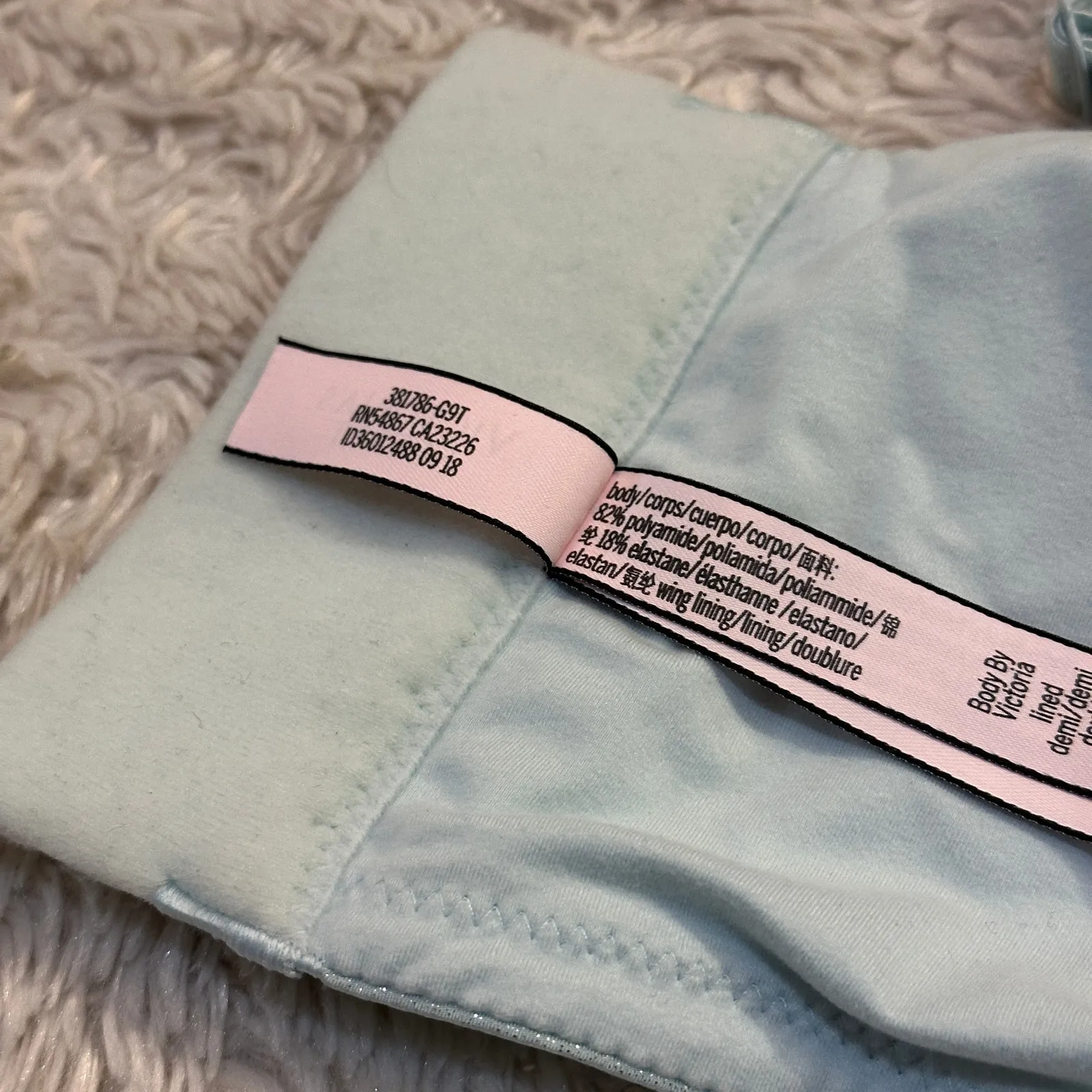 NWT Victoria's Secret 36C Body Lined Demi Glissenette Shimmer Aqua Bra - Image 2