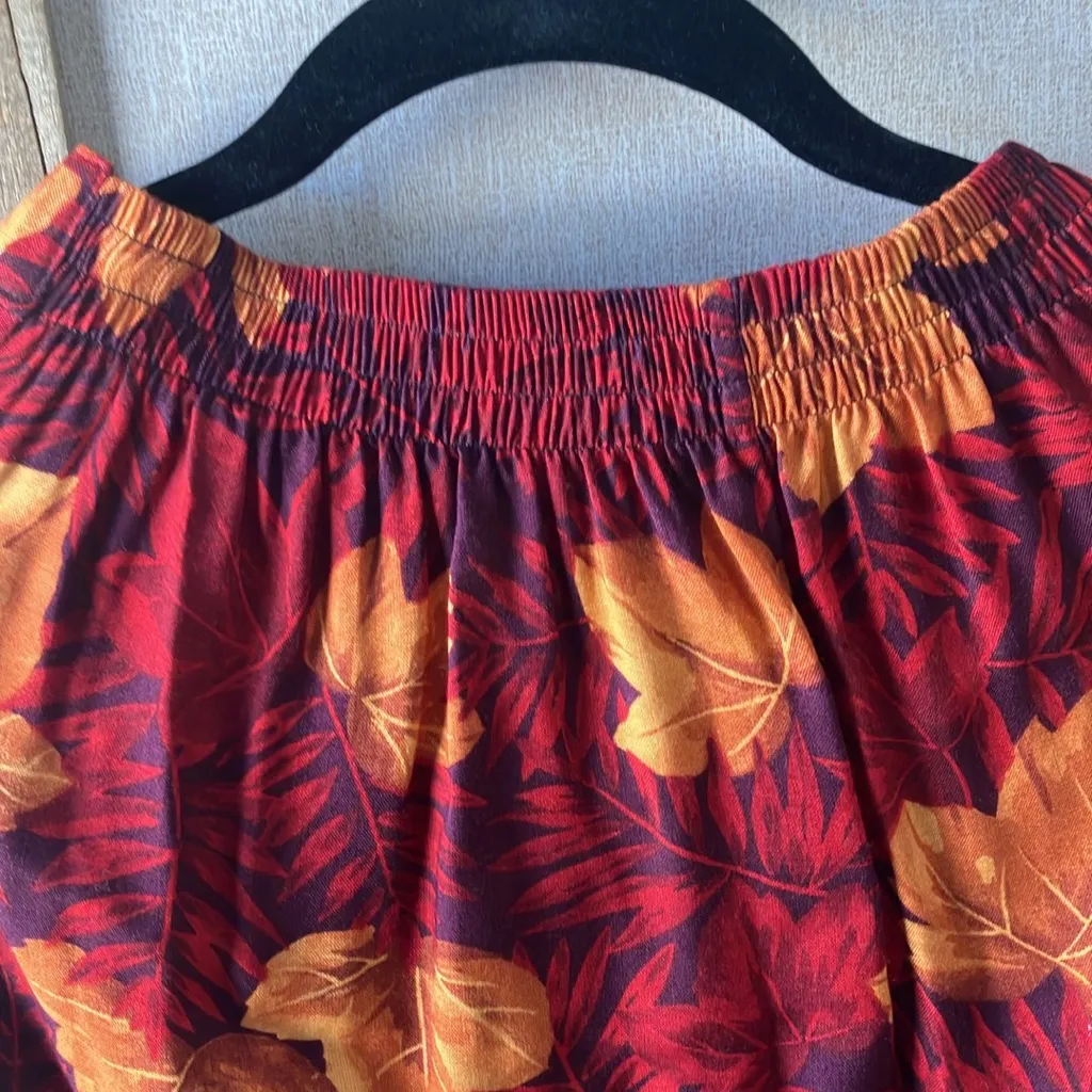 FINAL MARKDOWN Norton Floral Red and Yellow Women's Skirt 8 petite - Image 4