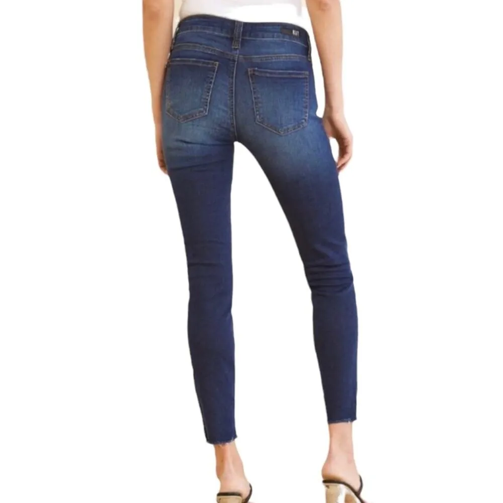 Kut from the Kloth Connie Ankle Skinny Raw Hem Medium Wash Mid Rise Jeans Size 0 - Image 10