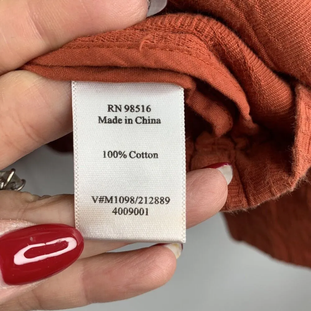 Coldwater Creek Size 16 Blazer Jacket Fall Orange Long Sleeve Button Front Up - Image 6