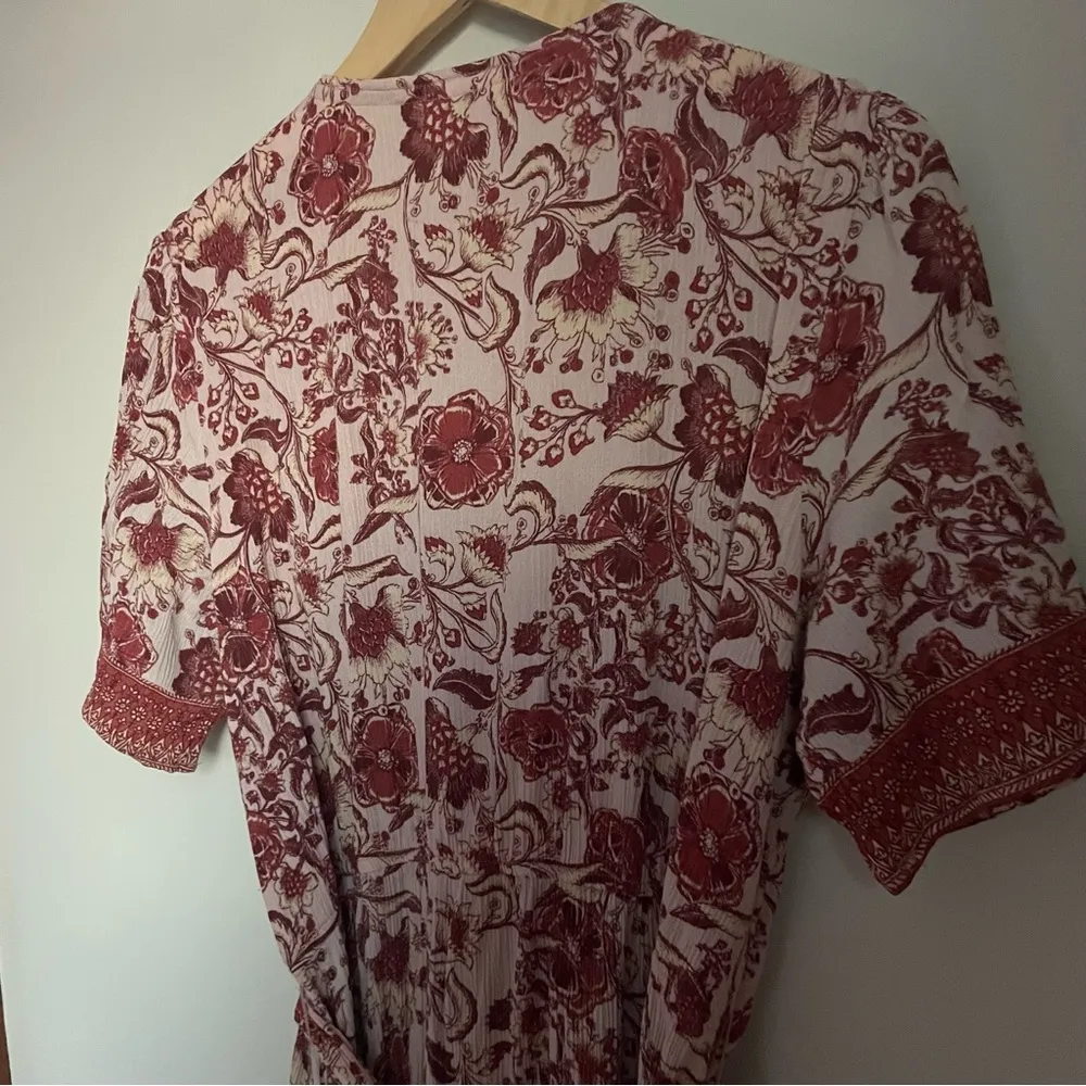 Knox Rose Red and White Floral Maxi Wrap Dress XXL - Image 4