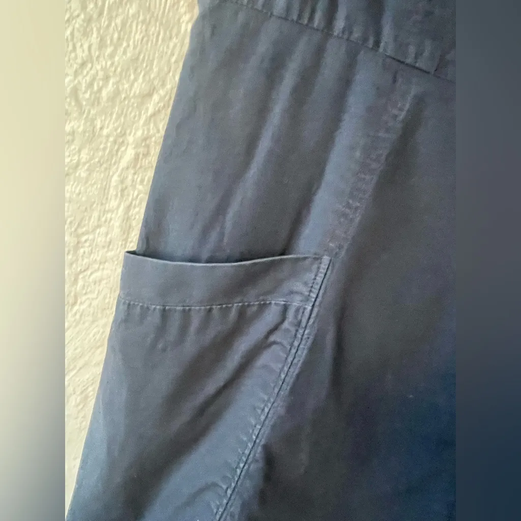 Theory Bonza Cotton Poplin Full Zip Front Knee Length Dress Navy Size 6 - Image 2