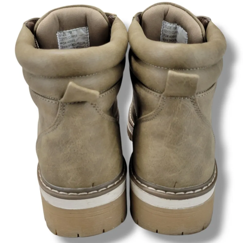 Jessica Cline Boots Size 7 M Womens Shoes Jessica Cline Clipper Boots Beige - Image 7