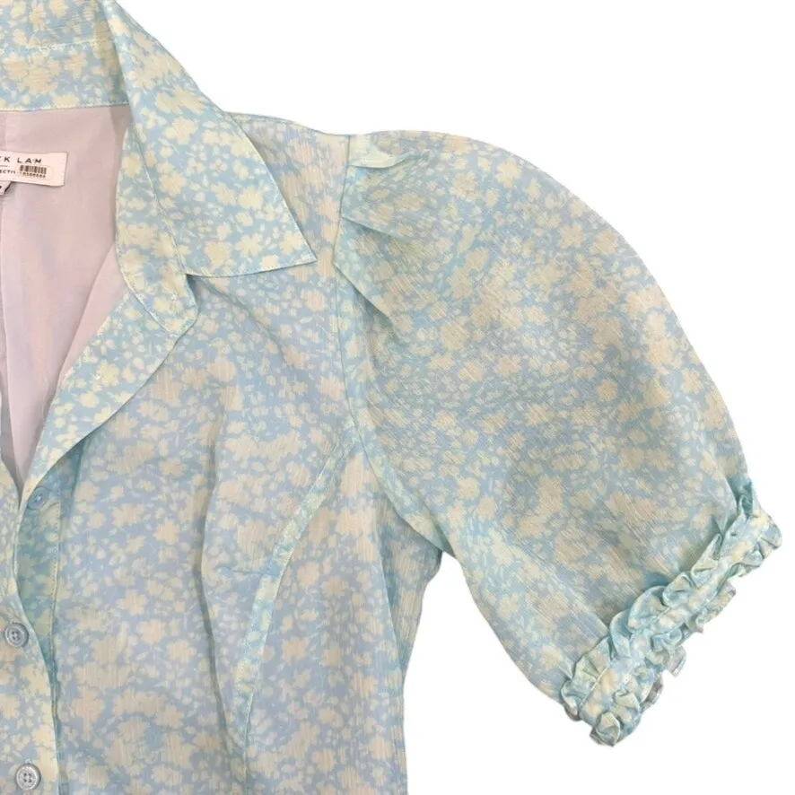 Derek Lam 10 Crosby x RTR Floral Mini Dress in Blue, Size IT 40/US 4 - Image 5