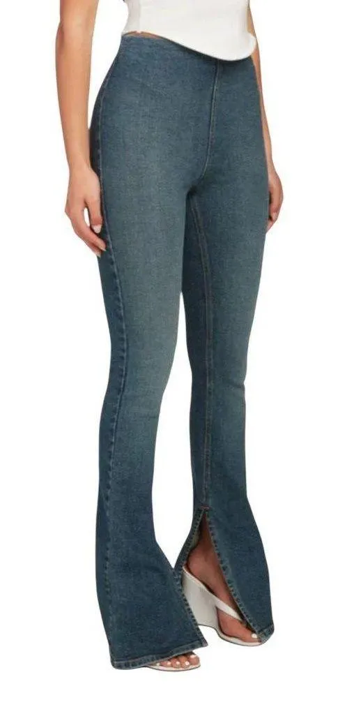 EB DEMIM Split Hem Jegging size Medium with side zipper slit hem NWT Tommy wash - Image 1