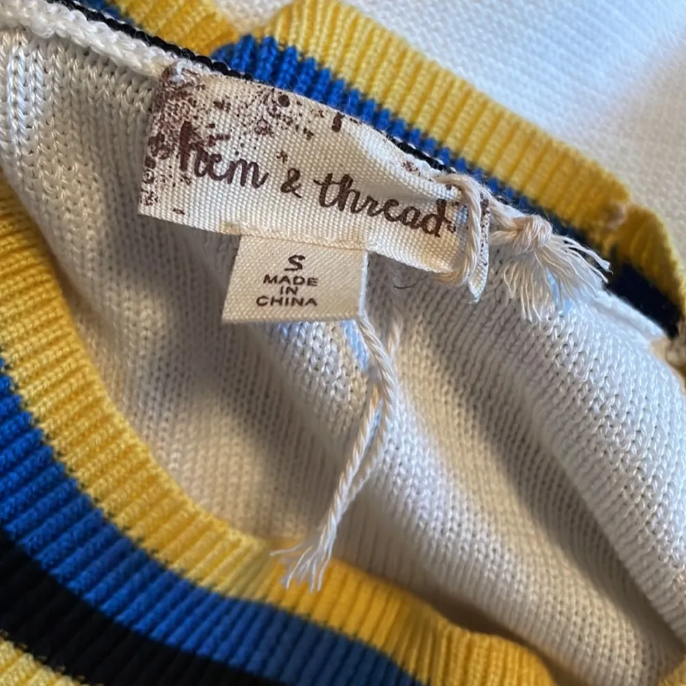 Used / Worn Vintage Striped Varsity Crewneck Sweater - Image 5