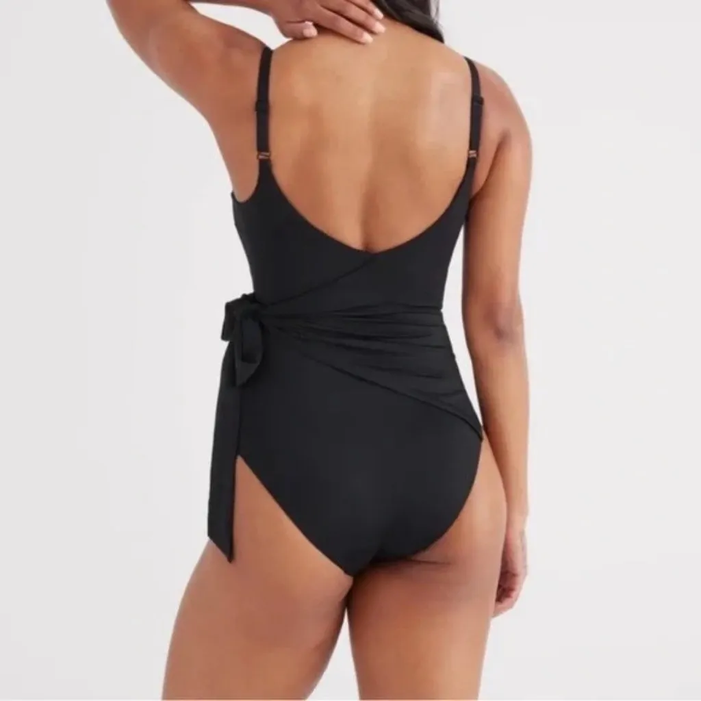 KNIX Leakproof Wrap One Piece Swimsuit Women's Size XXXL 3X Black - Image 2