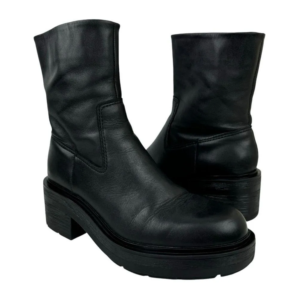 Zara Leather Ankle Platform Combat Boots Chunky Sole 1124/010 Women's Size 41 - Image 16