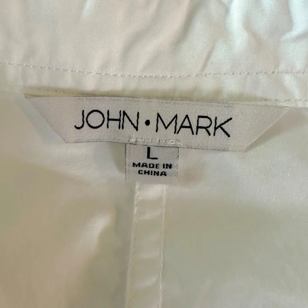 John Mark Asymmetrical LagenLook Eyelet Lace Tunic Top in White Size Large - Image 8