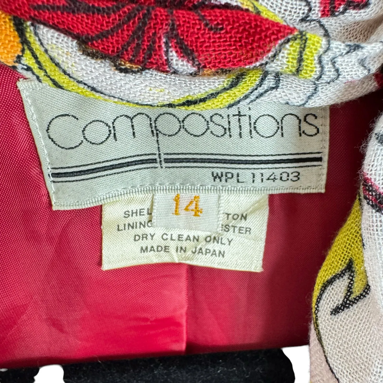 Compositions Vintage Red Corduroy Single Breasted Button Up Blazer Scarf Size 14 - Image 8