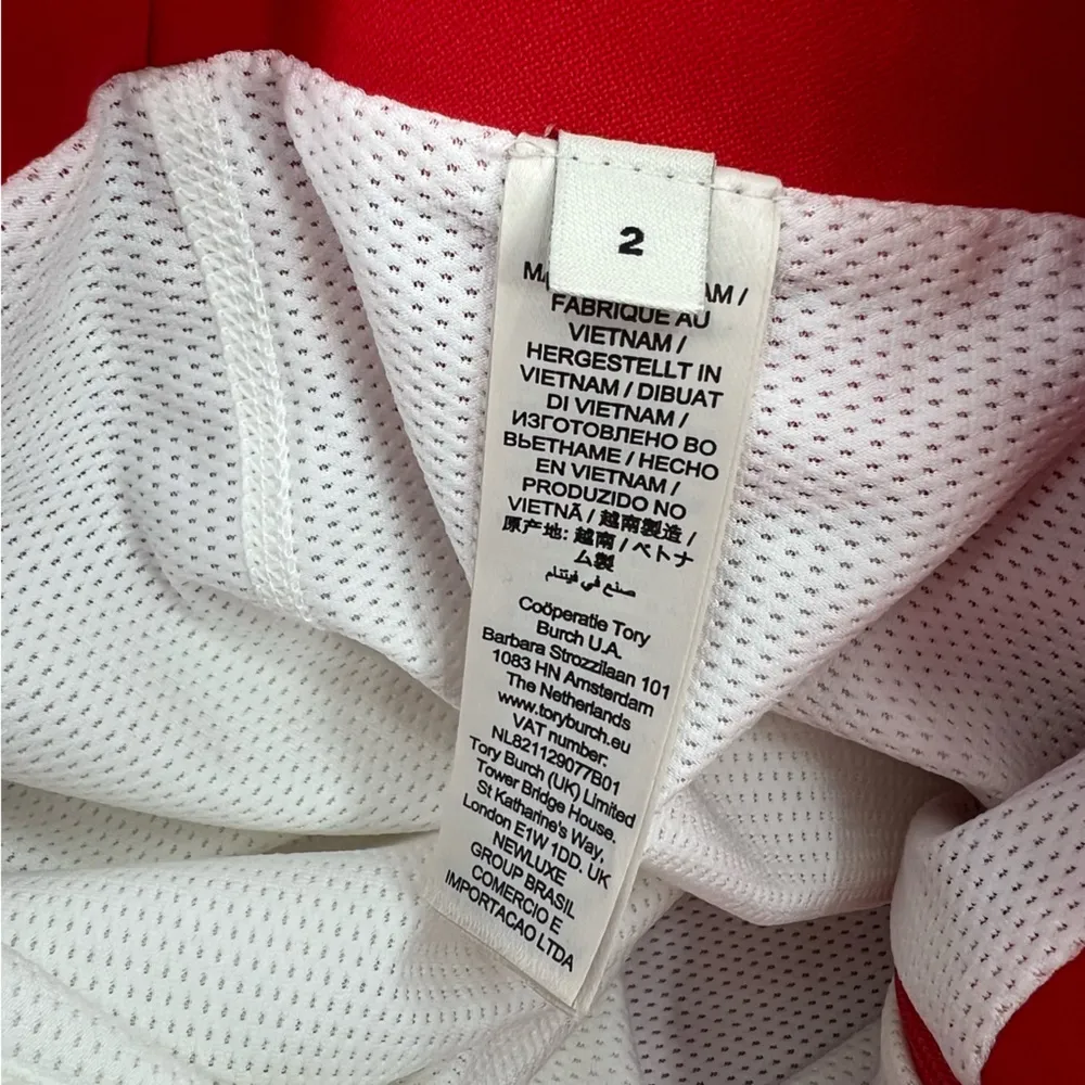 Tory Burch Sport Tech twill ruffled golf skort red ruffle snap sz 2 - Image 8