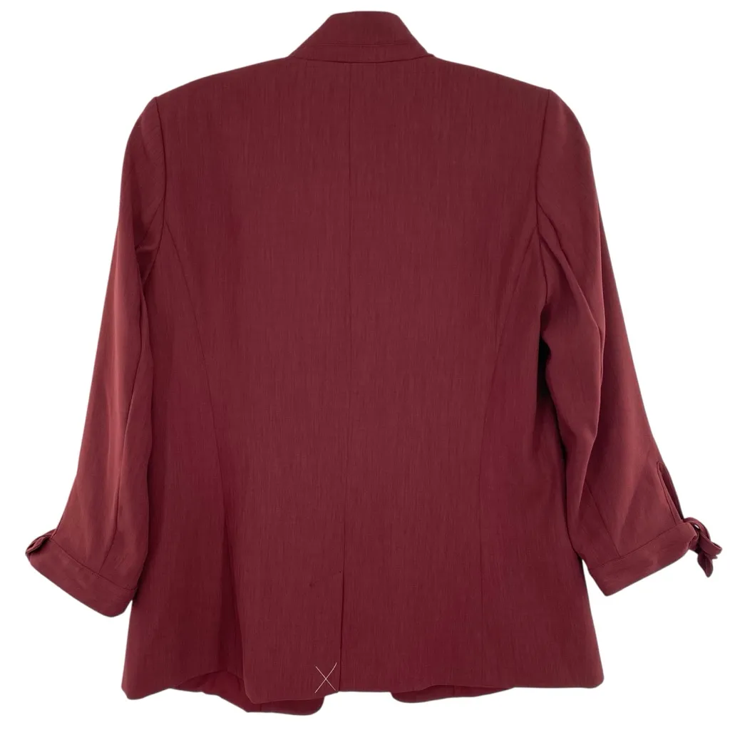 Loft Ann Taylor Burgundy Open Front Blazer Jacket - Image 5