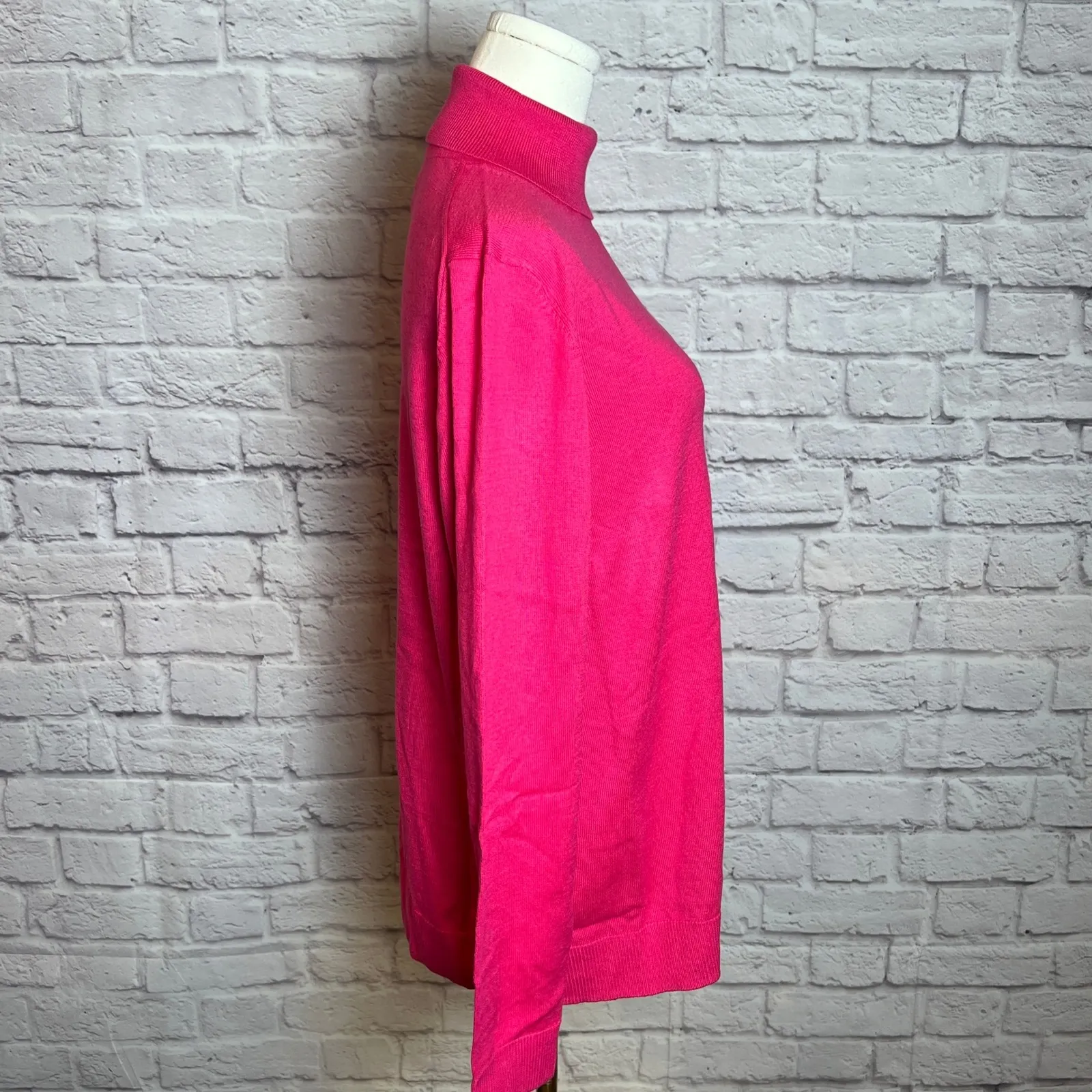 Amazon Essentials Womens XL Pink Turtleneck Knit Sweater Cotton Blend - Image 2