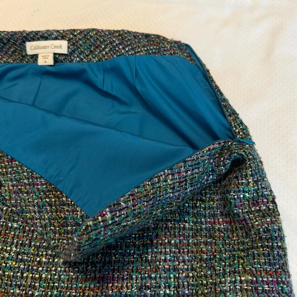 Coldwater Creek Multicolor Tweed Pencil Skirt Women’s Size 8 Lined Professional - Image 7