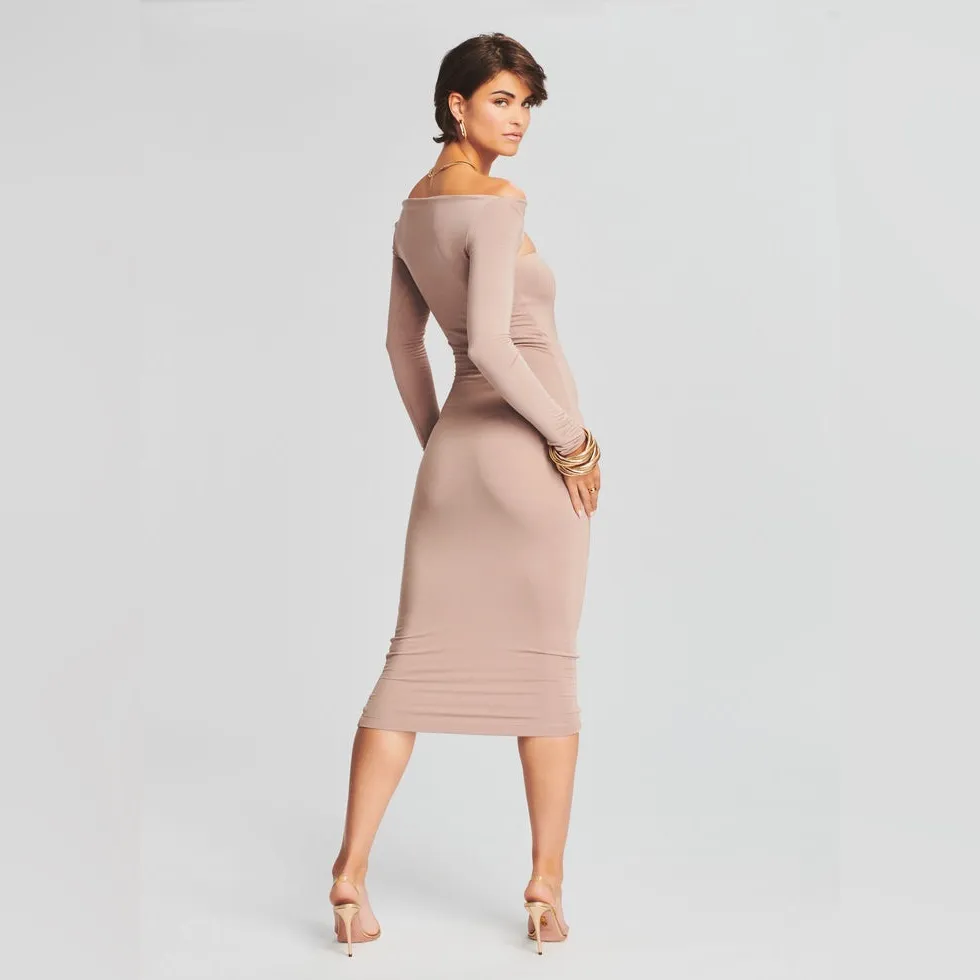 NWT Ser.O.Ya Retrofete Irene Dress Beige S Brown - Image 4