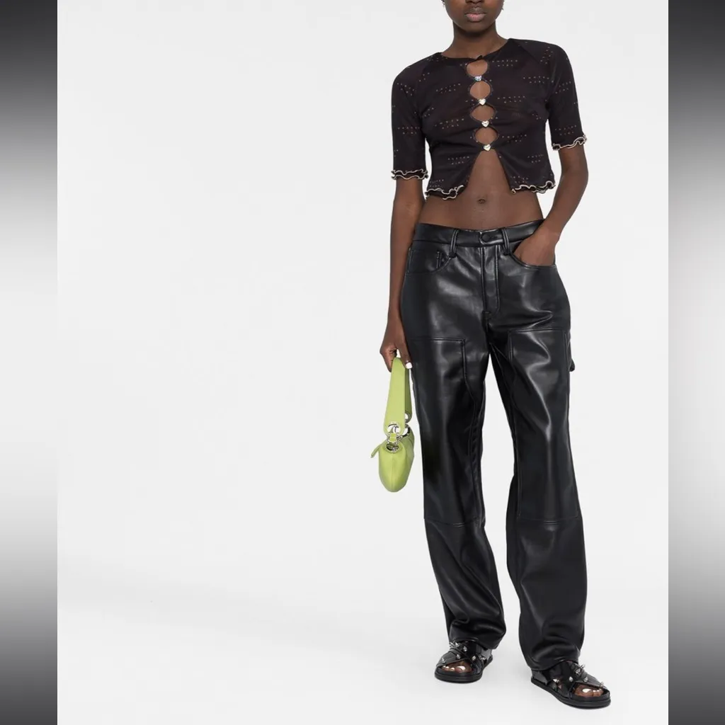 Poster Girl Power Mesh Dana crop top. Medium‎ Black - Image 6