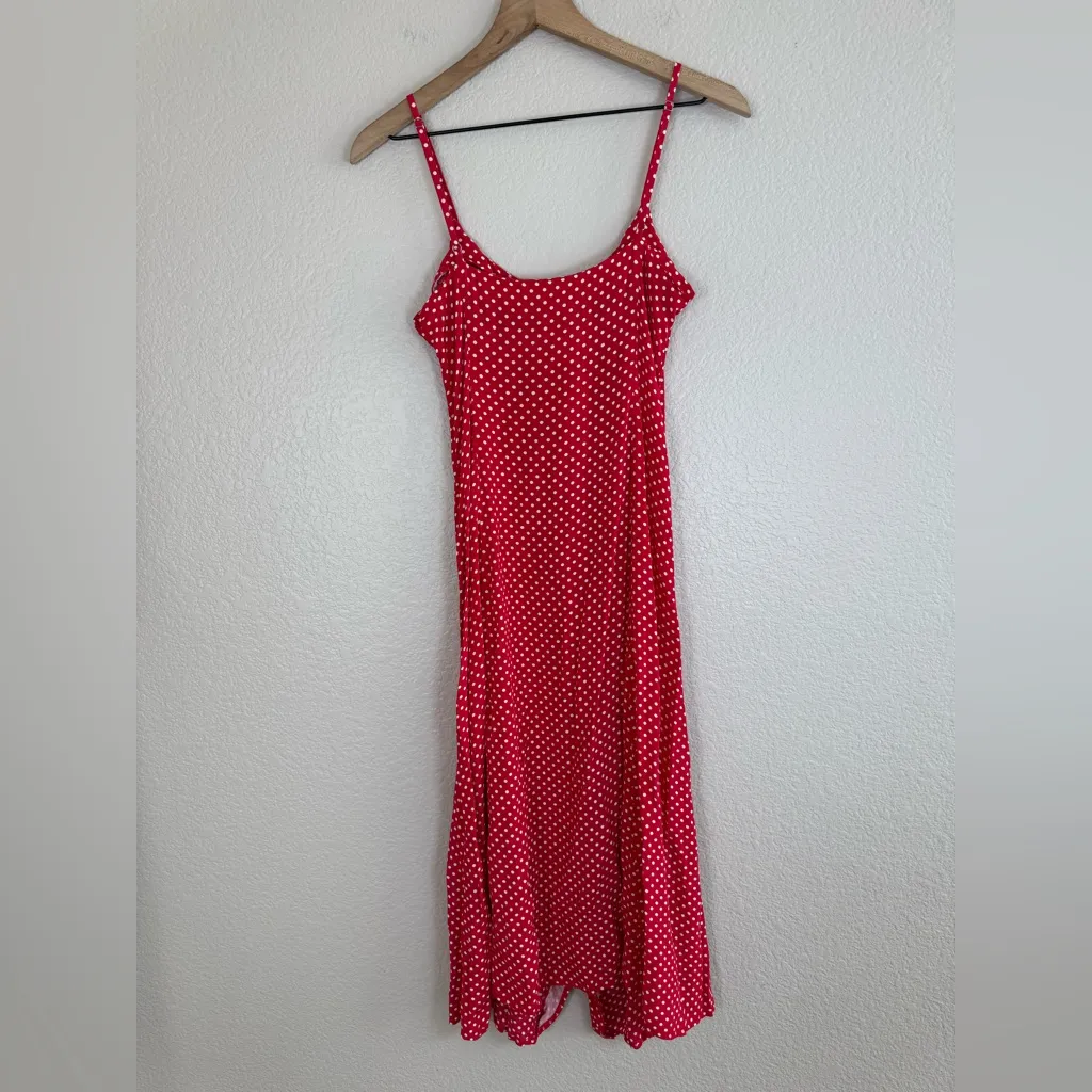 Privacy Please x Revolve Rosalee Midi Slip Dress Red White Polka Dot Small $168 - Image 9