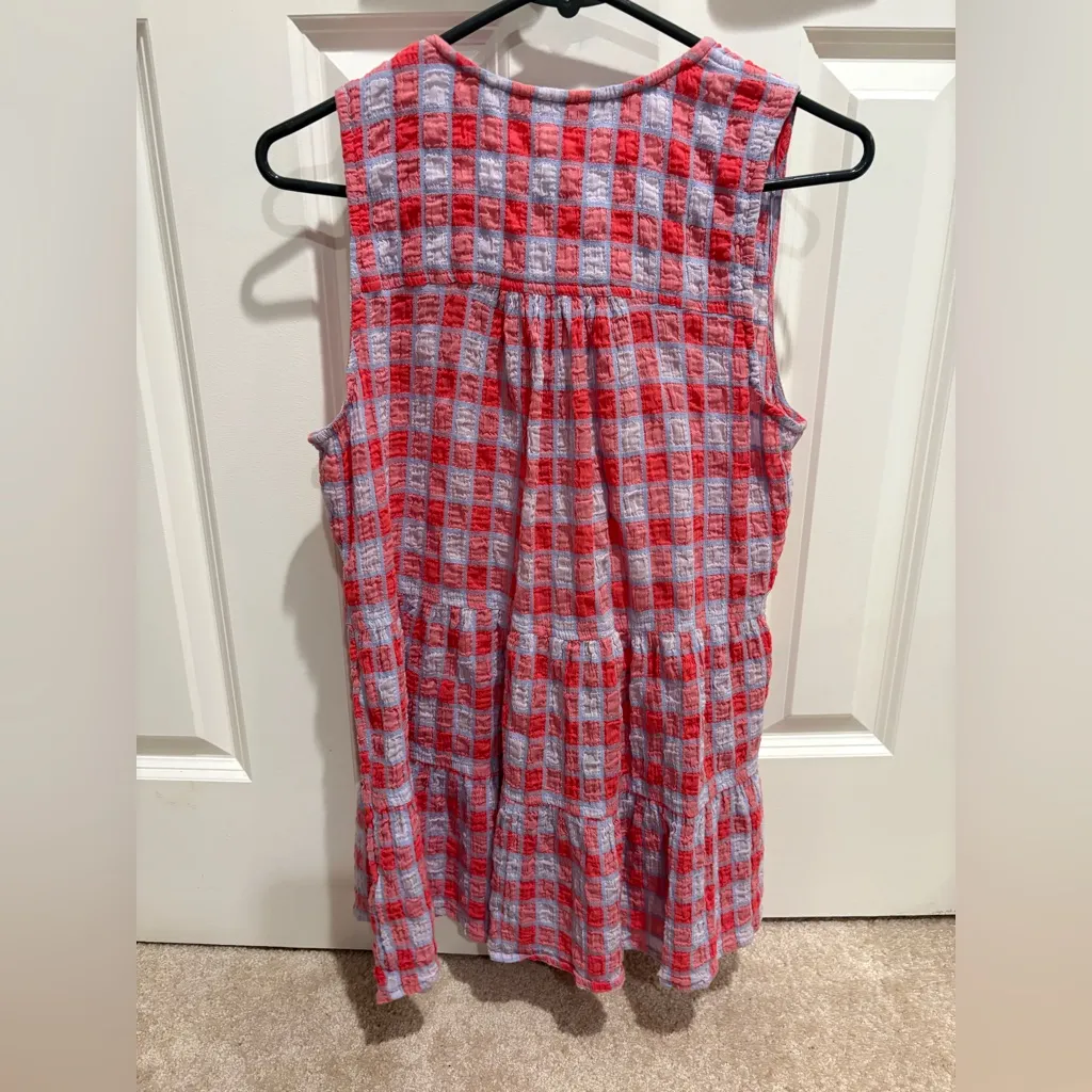 Pilcro by Anthropologie Plaid Sleeveless Babydoll Top Size Small - Image 5
