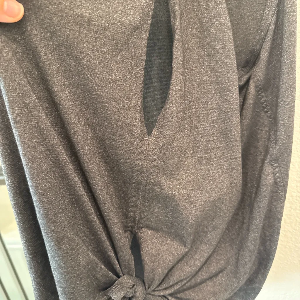 Lululemon Charcoal Gray Tie Back Racerback Tank Top | Size 4 - Image 5