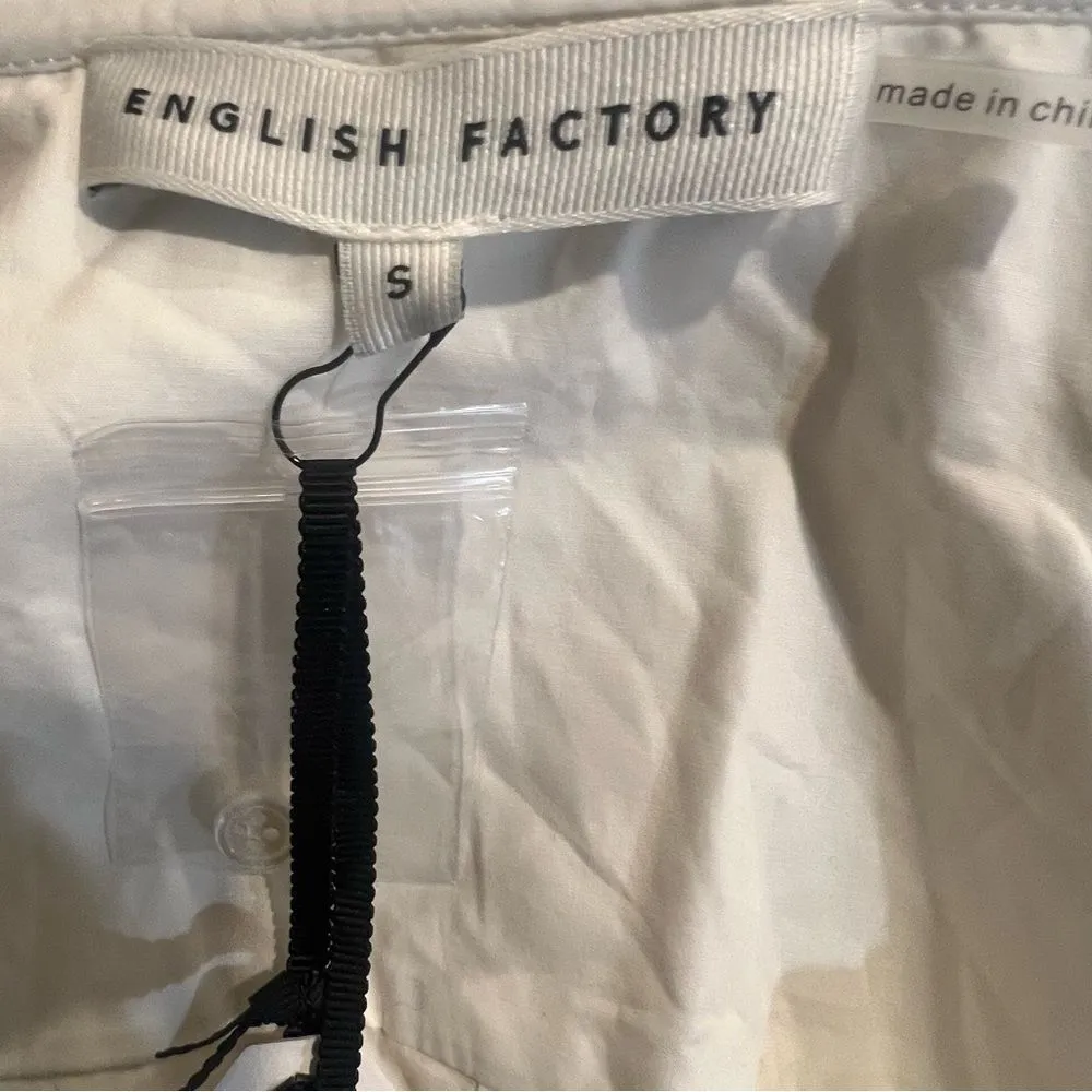 NWT English Factory button down white oversized blouse size small women's - Image 10