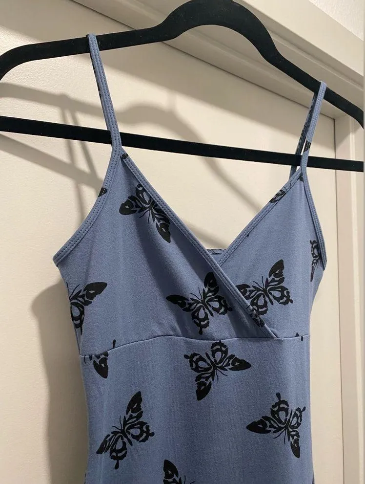 NWOT Wild Fable Blue & Black Butterfly Print Bodycon Mini Dress - XS - Image 6