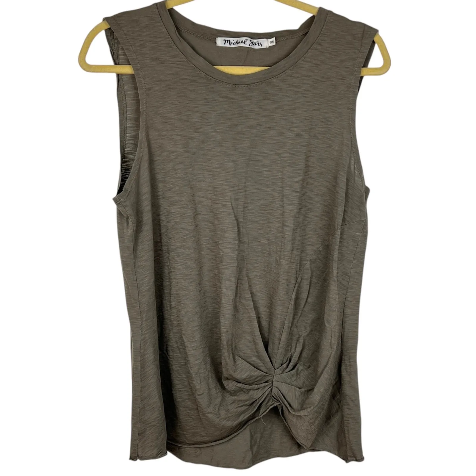 Michael Stars Gathered Knot Supima Cotton Tank OS Earthy Sustainable - Image 2