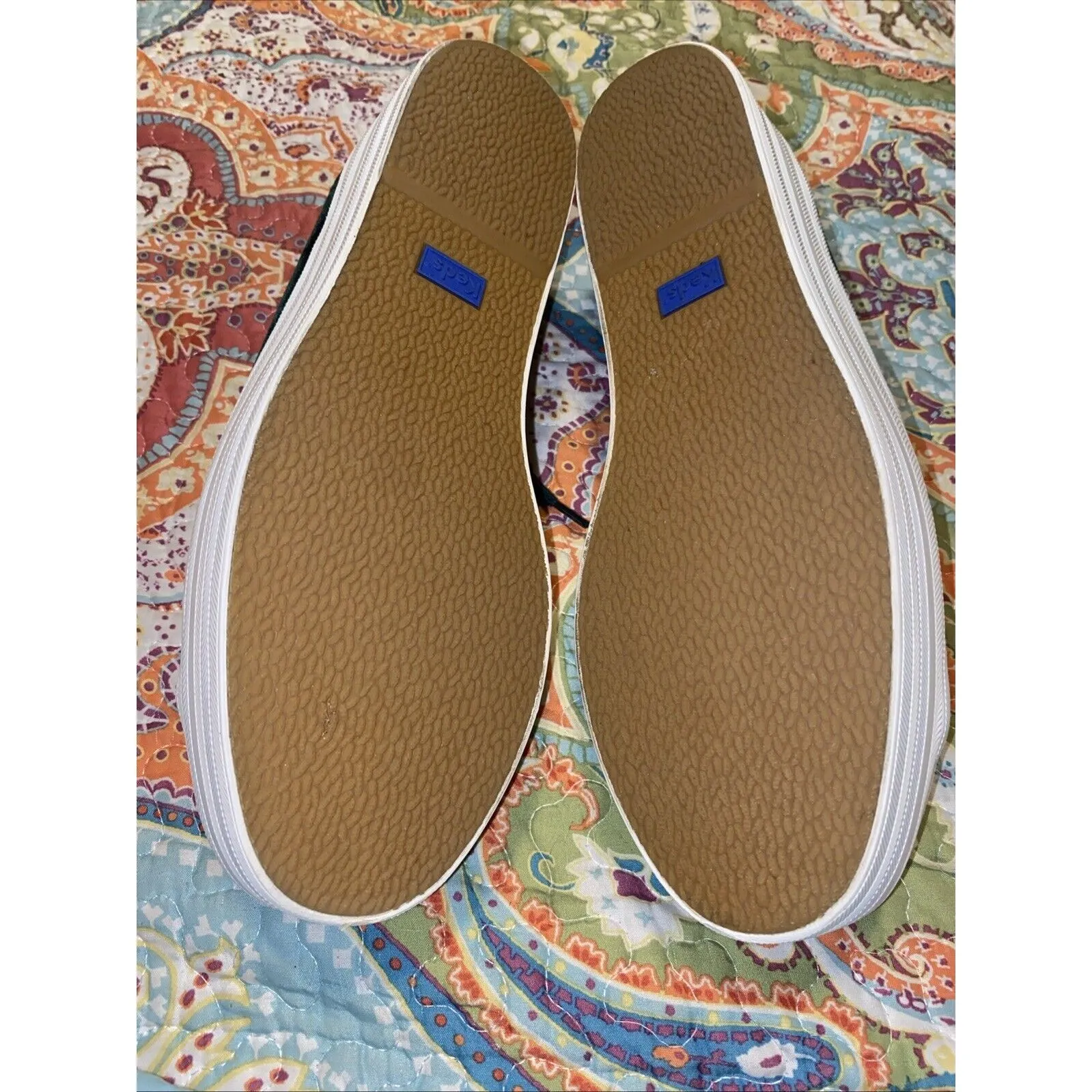 Keds Shoes Dark Green Velvet Womens Triple-Up Velvet Platform Sneakers Sz 8.5 - Image 10