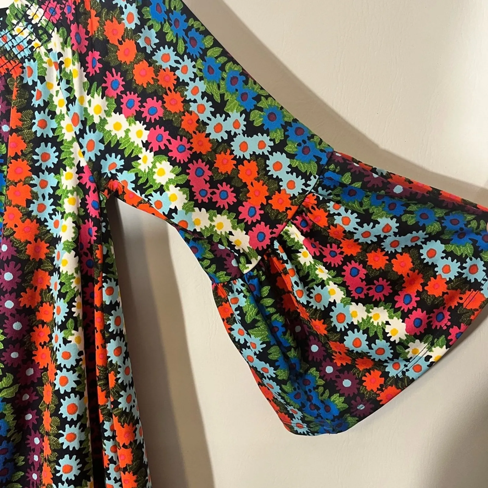 Trina Turk Multi Color Floral Off‎ Shoulder Tunic/Dress Size Large - Image 7