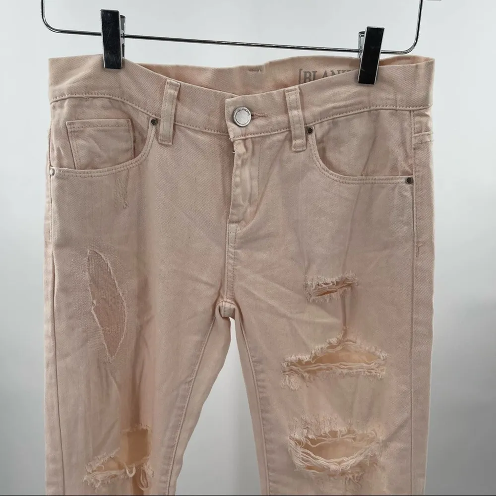NWOT Blank NYC Destroyed Boyfriend Jeans Ditz Blush Pink Distressed Rips Size 24 - Image 5